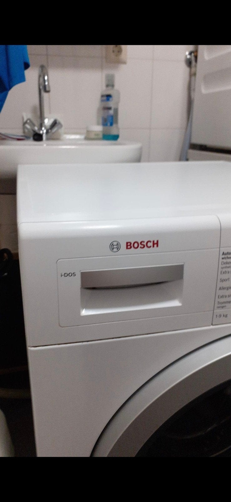 Bosch Serie 8 i-DOS Wasmachine - 9 kg, 1600 toeren, 8 tot 10 kg, Ophalen of Verzenden, Voorlader, 85 tot 90 cm