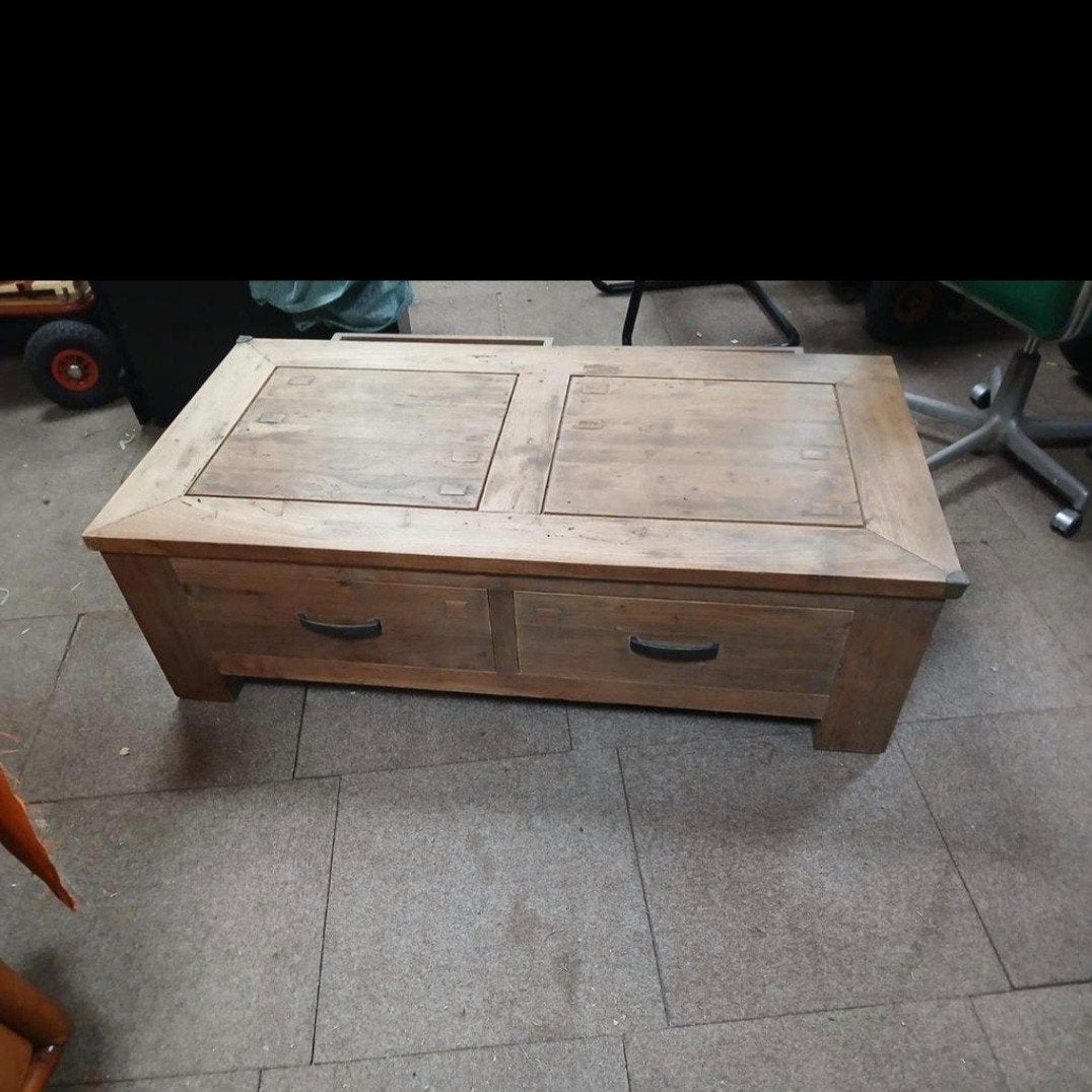 Salontafel en bijzettafel hout, Ophalen, 50 tot 100 cm, Rond, 50 tot 100 cm