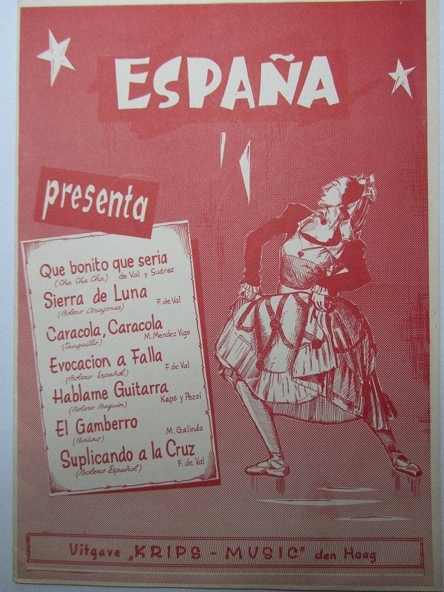 ESPANA **Oude Bladmuziek uit 1958**, Ophalen of Verzenden, Gebruikt, Artiest of Componist, Overige genres