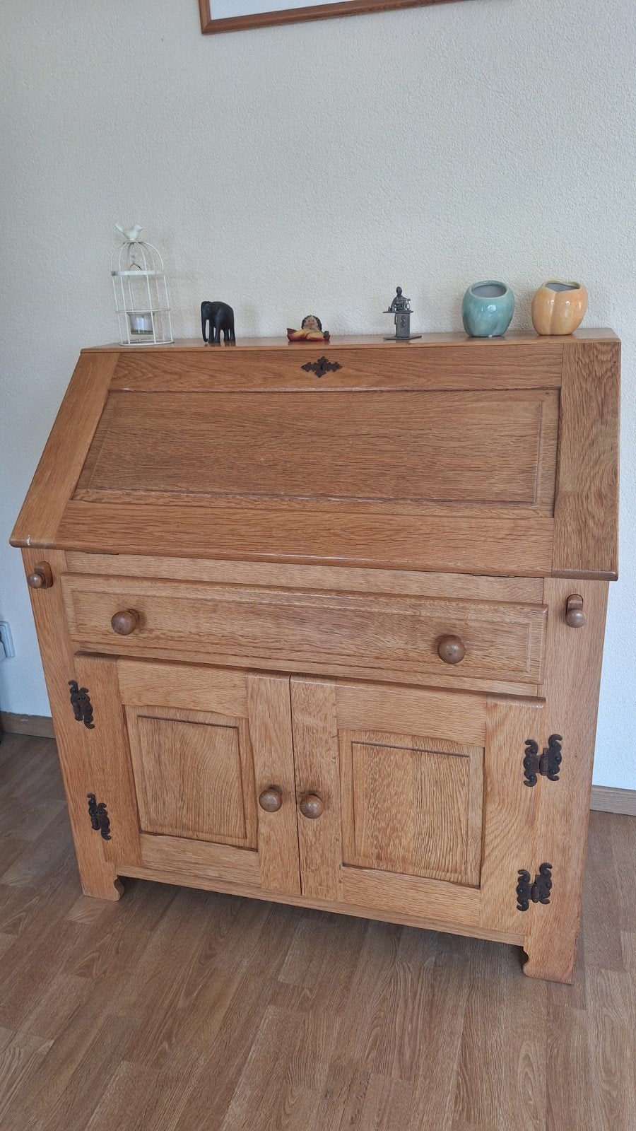 nog nette blank eiken secretaire, Huis en Inrichting, Ophalen, Gebruikt