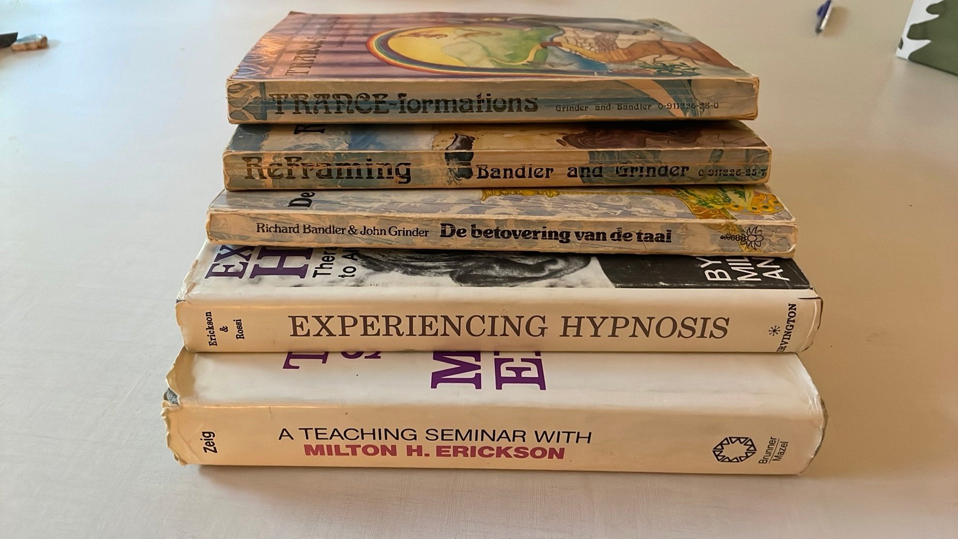 2  Milton H Erickson( ‘vader’hypnose)en 3 Bandler en Grinder, Boeken, Ophalen, Gelezen, Overige onderwerpen