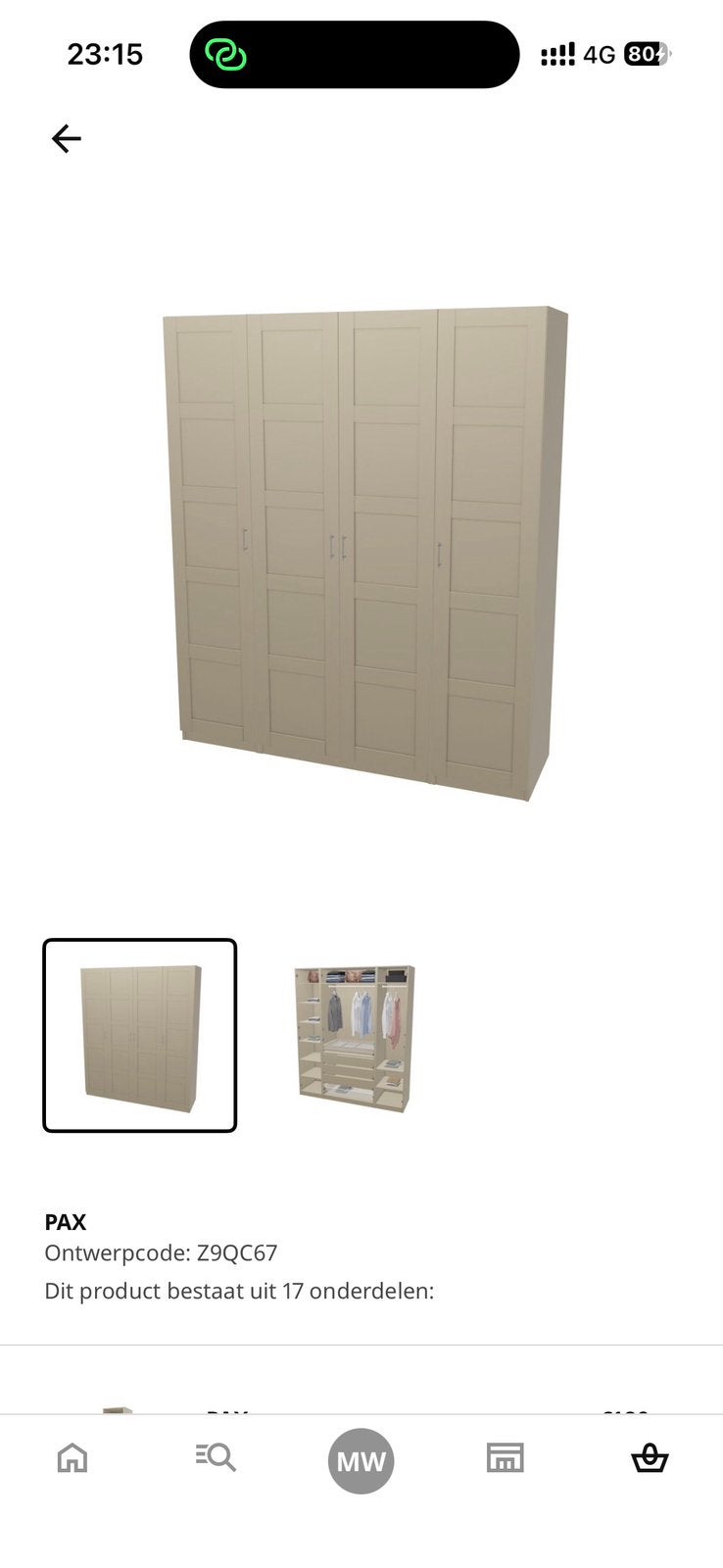 NIEUW: Ikea pax kast beige, Ophalen, 200 cm of meer, Nieuw, Met lade(s)