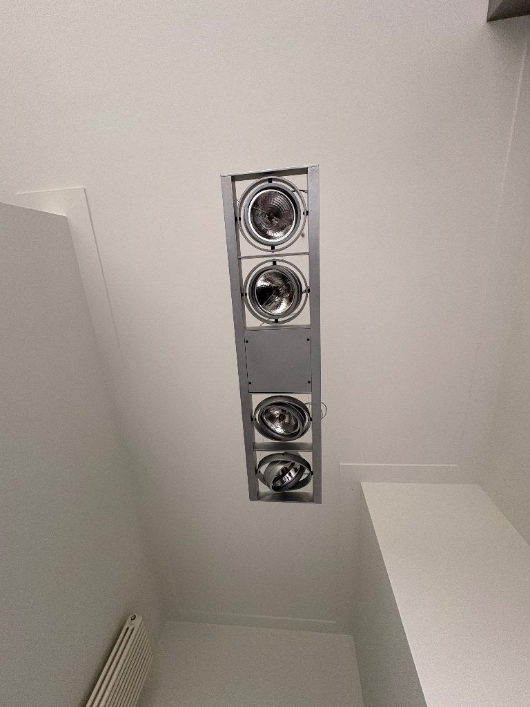 QAZQA Kardan 4 Design Hanglamp, Overige fittingen, Ophalen of Verzenden, Zo goed als nieuw, 4-Lichts Aluminium (AR111)
