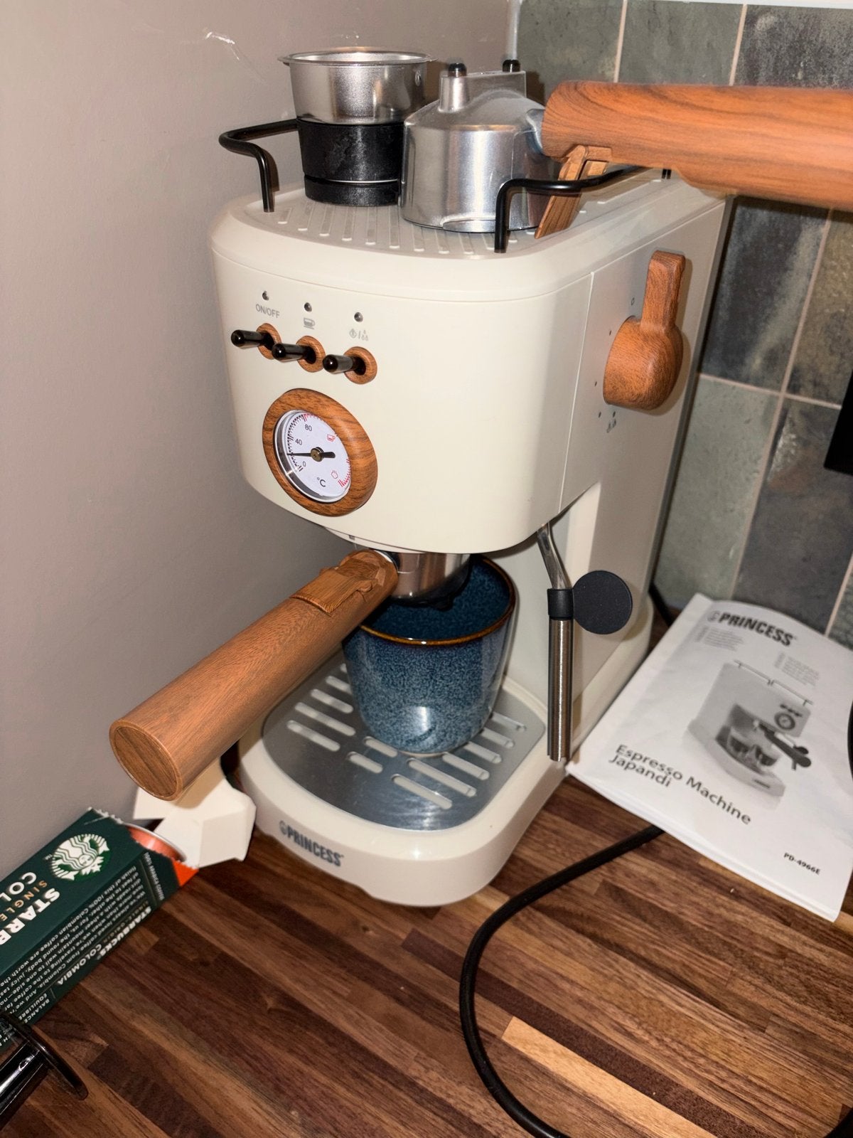 Princess Japandi Espressomachine - Nieuwstaat, Stoompijpje, Espresso apparaat, Gemalen koffie, Ophalen of Verzenden