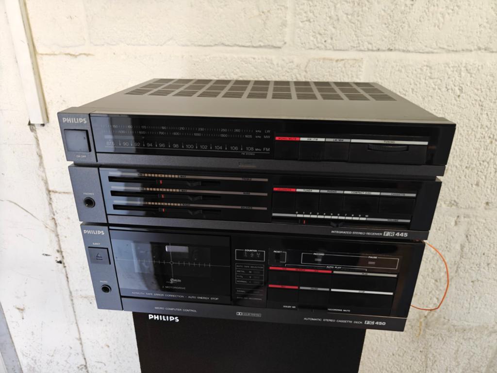 Philips fr445 reciever+cassette, Philips, Gebruikt, Microset, Ophalen