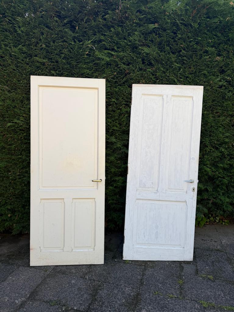 Twee antieke paneeldeuren - diverse afmetingen, Doe-het-zelf en Verbouw, Deuren en Horren, Ophalen, Gebruikt, 80 tot 100 cm, 215 cm of meer