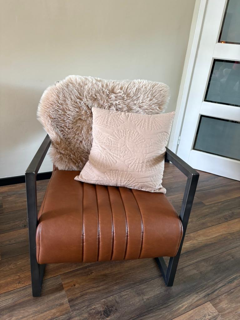 Fauteuil, Huis en Inrichting, Fauteuils, Ophalen, Gebruikt, 50 tot 75 cm, Leer