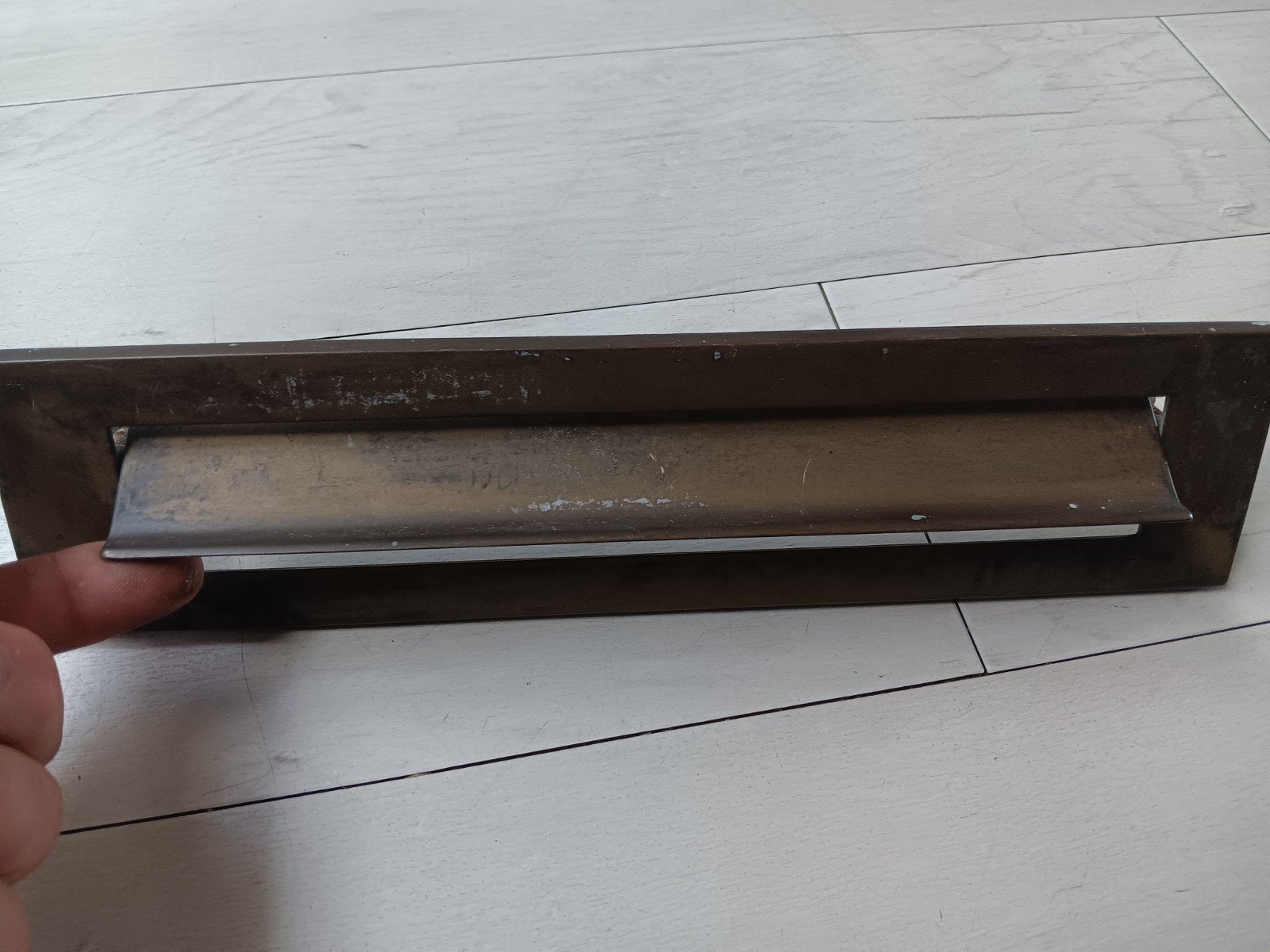 koperen brievenbus klep ferraro antiek vintage, Ophalen of Verzenden, Gebruikt, Overige materialen