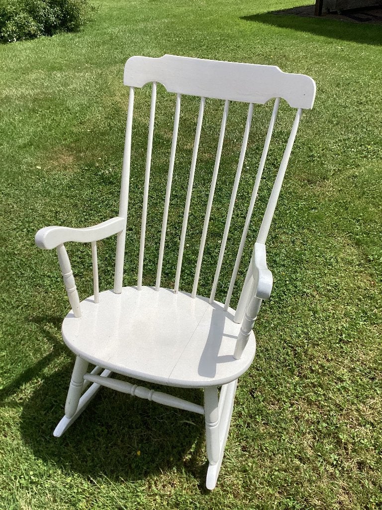 Schommelstoel wit, Huis en Inrichting, Stoelen, Ophalen, Gebruikt, Wit, Eén