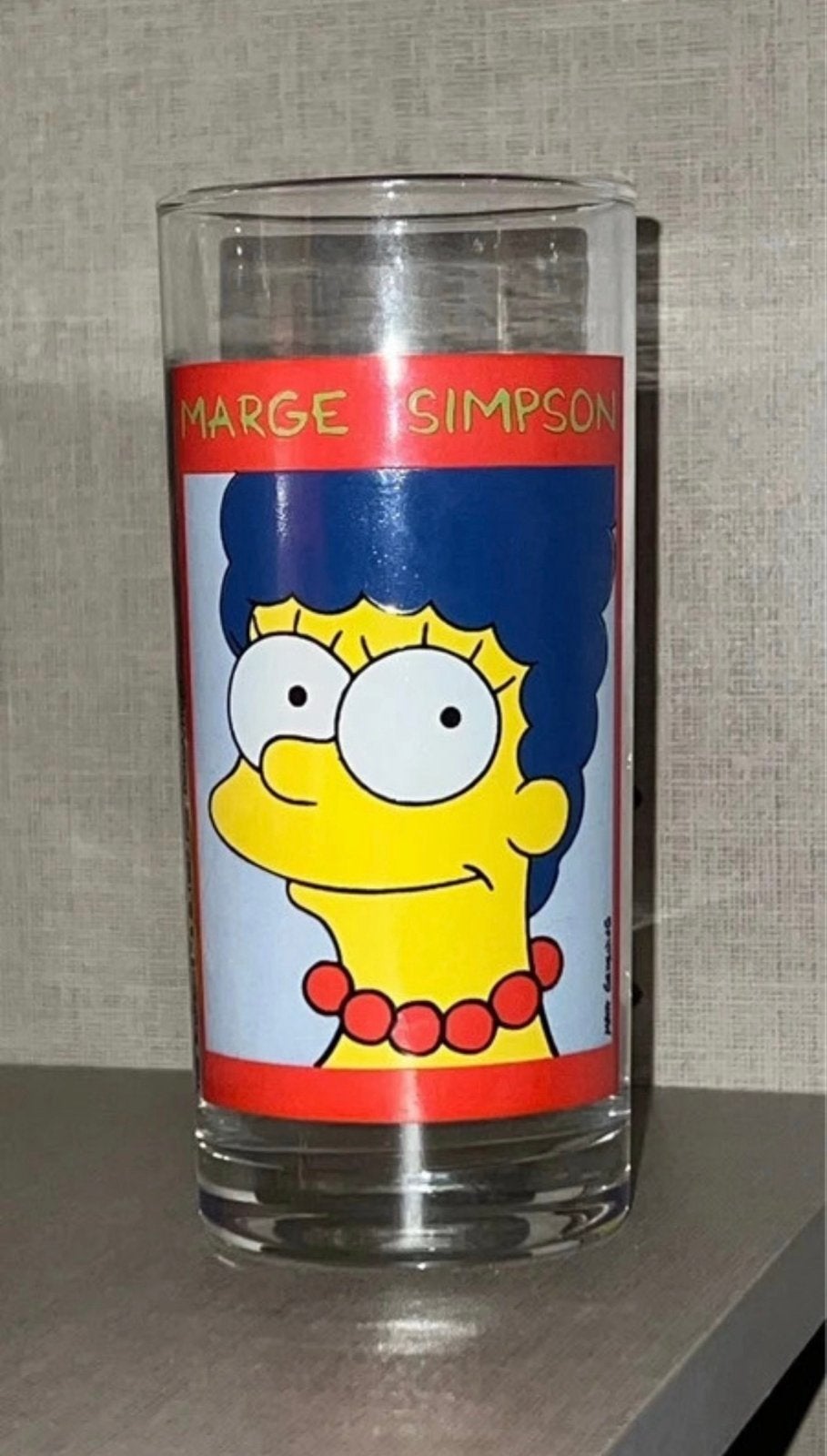 Vintage Marge Simpson Glas - The Simpsons (1997), Ophalen of Verzenden, Zo goed als nieuw, Tv, Gebruiksvoorwerp