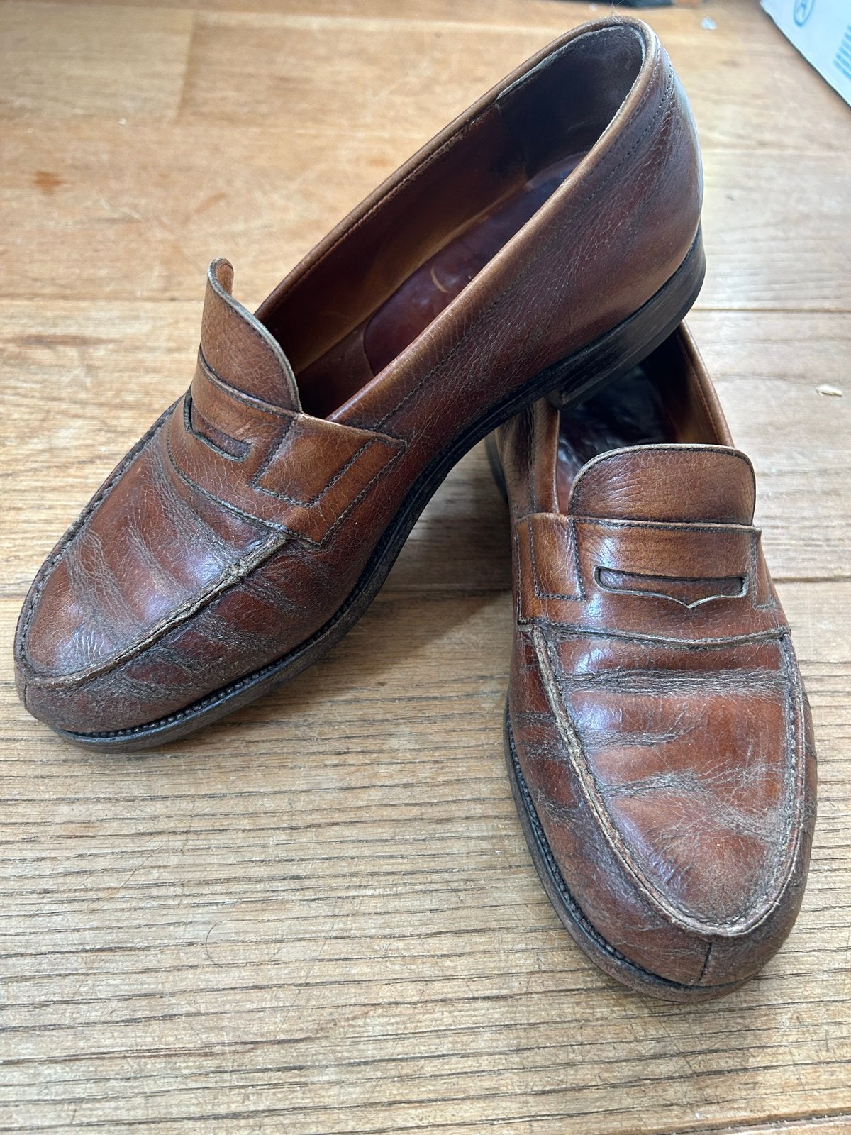 J.M. Weston Loafers 6.5E (41.5/42) - Bruin Leer, Ophalen of Verzenden, Gedragen, Bruin, Loafers