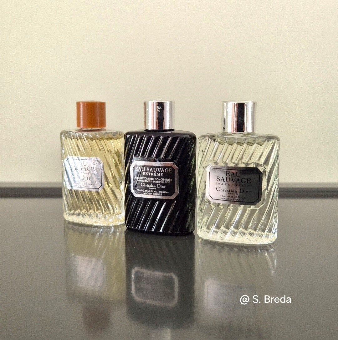 set 3x Christian Dior - Eau Sauvage - Miniatuur, Ophalen of Verzenden, Miniatuur, Gevuld