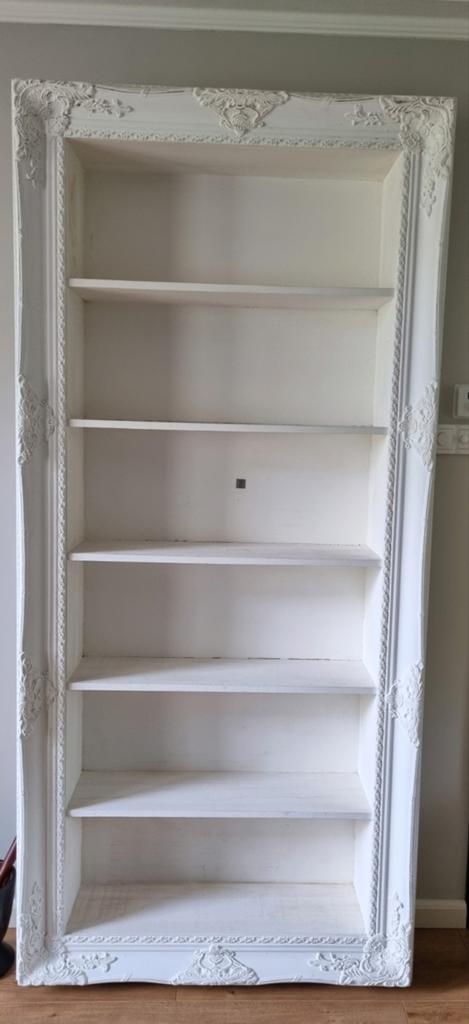Riviera Maison Boekenkast - Mooie brocante lijst, Huis en Inrichting, Kasten | Boekenkasten, Ophalen, Gebruikt, 200 cm of meer