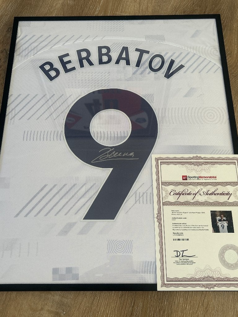 Tottenham gesigneerd shirt Berbatov +COA, Verzamelen, Ophalen of Verzenden, Nieuw, Buitenlandse clubs, Shirt