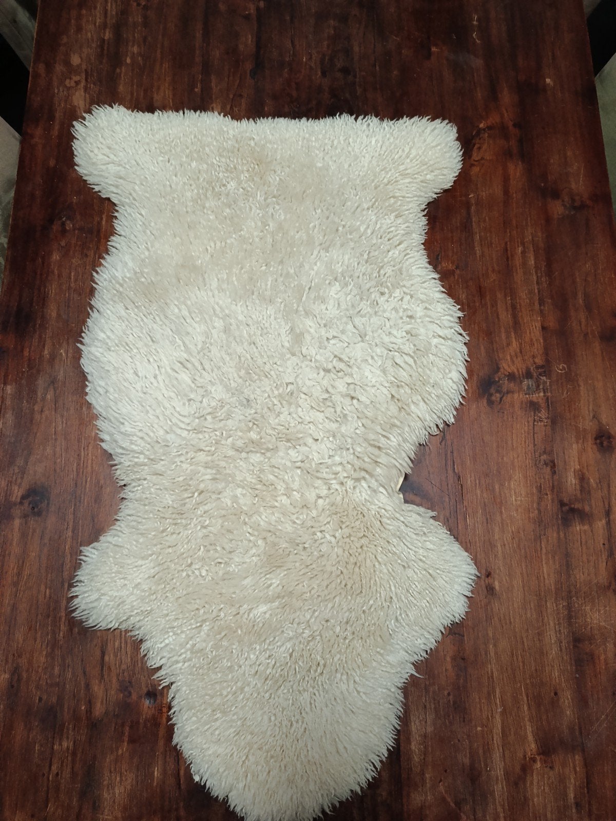 Origineel schapenvacht, Gebruikt, 100 tot 150 cm, Natuurlijk, Landelijk, Crème