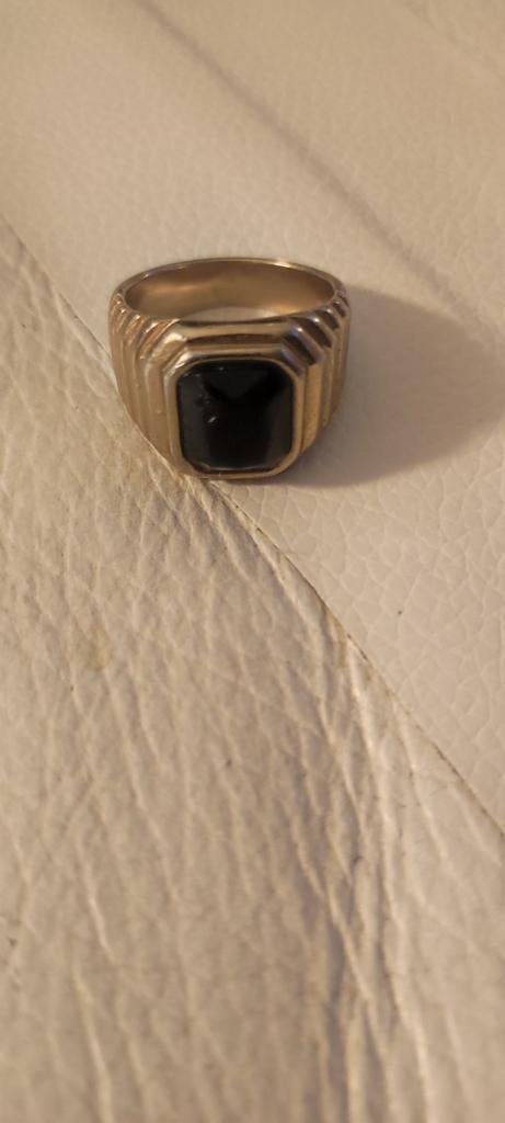 18k vergulde ring, heren, Sieraden, Tassen en Uiterlijk, Ringen, 20 of groter, Verzenden, Heer, Zo goed als nieuw