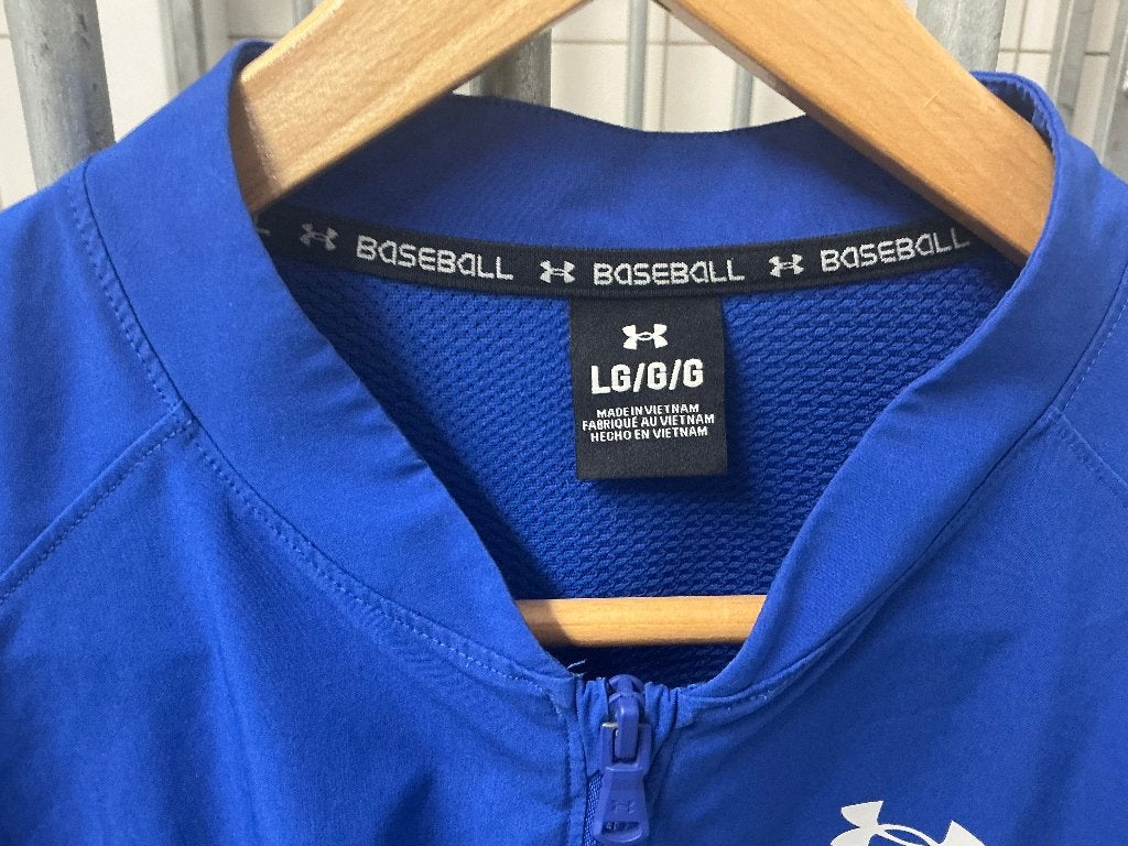 Blauwe Wind breaker, Sport en Fitness, Ophalen of Verzenden, Gebruikt, Kleding