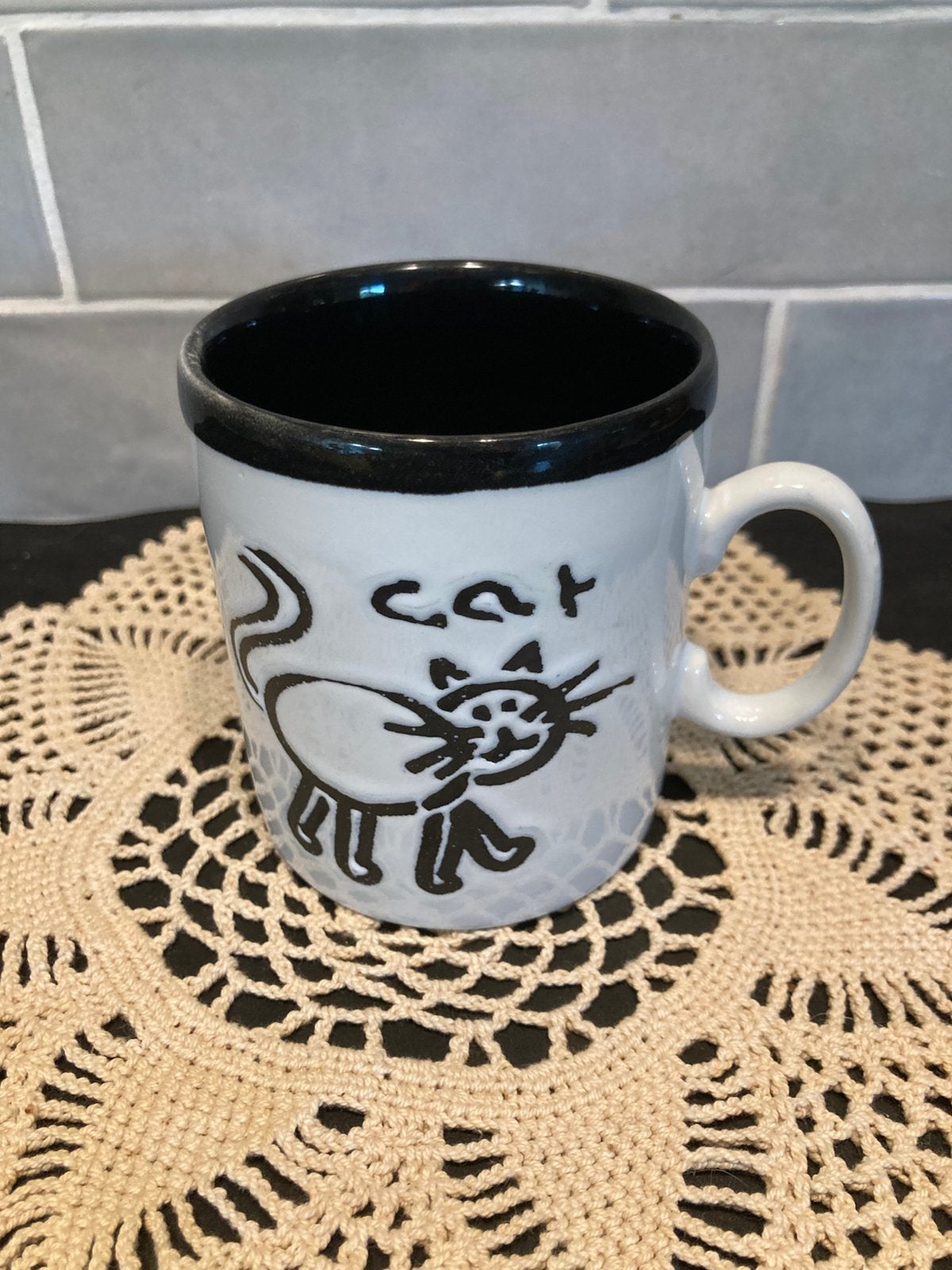 Beker just Mugs , Cat Apple (080826), Ophalen of Verzenden, Gebruikt, Overige stijlen, Kop(pen) en/of Schotel(s)