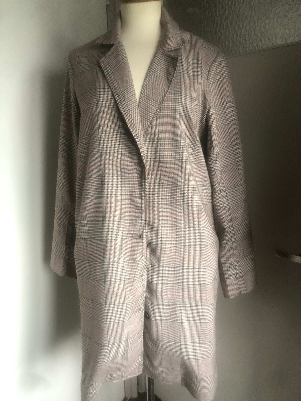 SOAKED IN LUXURY geruite blazer/jas - Maat M, Maat 38/40 (M), Beige, Ophalen of Verzenden, Zo goed als nieuw