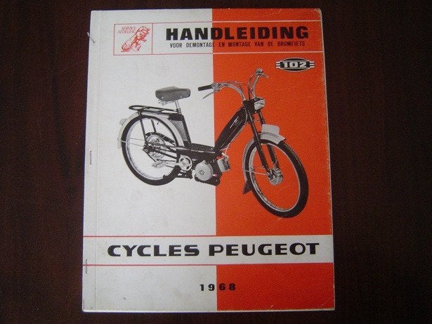 PEUGEOT / MAGNEET 102 1968 handleiding werkplaatsboek, Fietsen en Brommers, Ophalen of Verzenden, Gebruikt