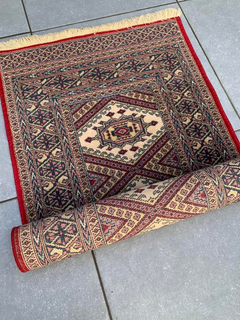 Super Schattig Handgeknoopt Vintage Vloerkleedje., Ophalen, Zo goed als nieuw, Rechthoekig, 50 tot 100 cm
