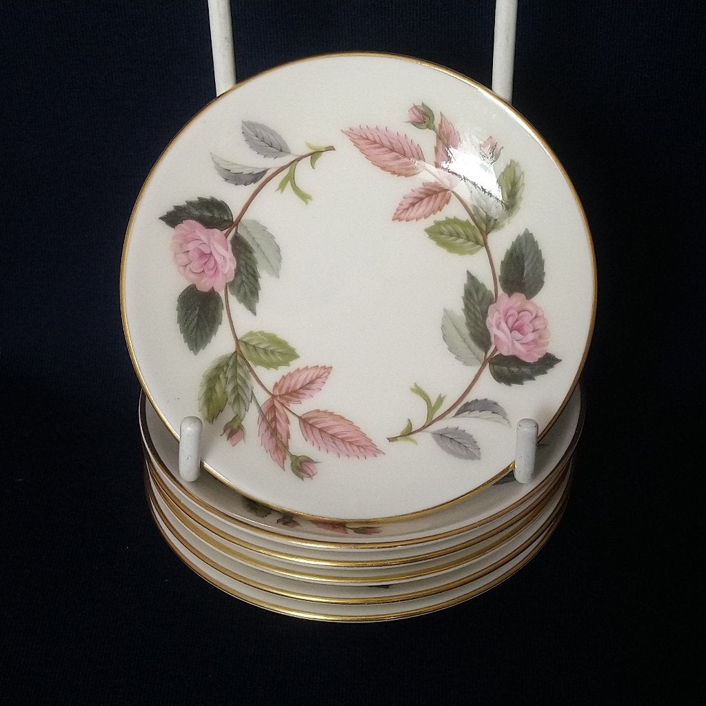 Wedgwood Hathaway Rose - 6 petit four bordjes, Ophalen of Verzenden