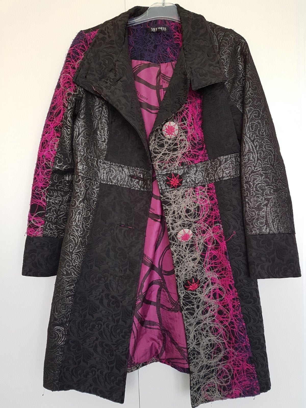 101 Idees jas zwart fuchsia roze maat 36 / S  nieuw, Kleding | Dames, Ophalen of Verzenden, Nieuw