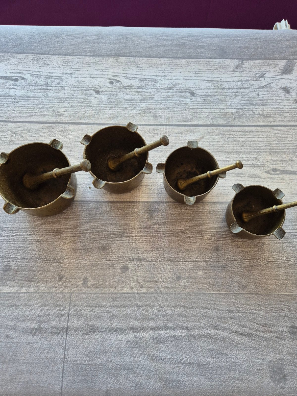 Set van 4 vintage vijzels met stamper, Ophalen of Verzenden