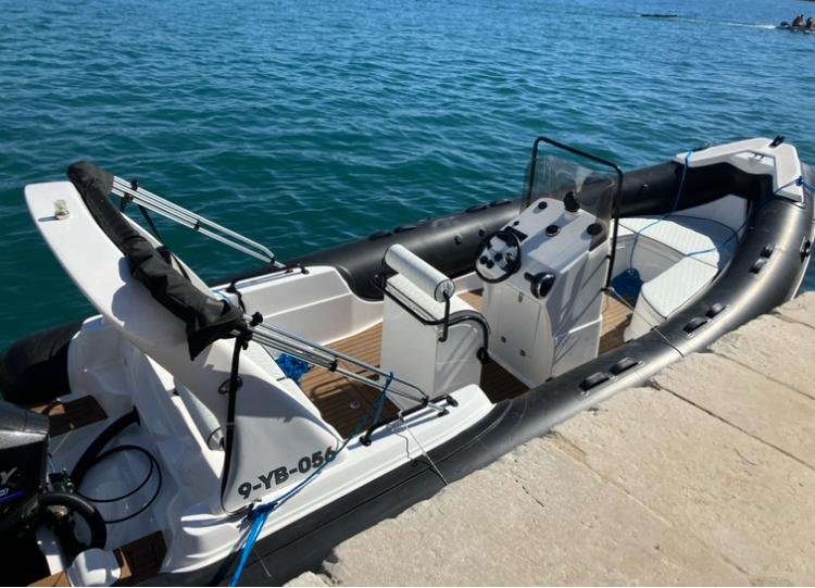Rib 730 met krachtige 200pk Mercury Seapro motor, Watersport en Boten, Motorboten en Motorjachten, Overige merken, Gebruikt, Buitenboordmotor