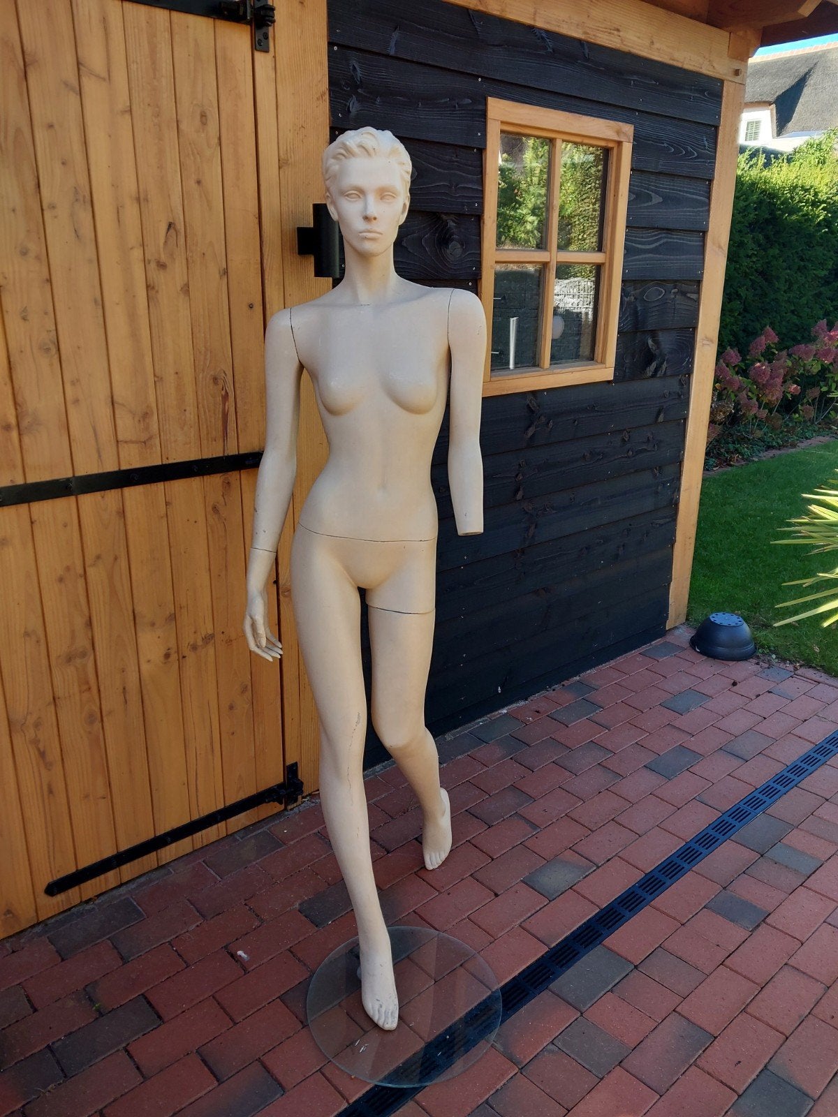 Etalagepop / Paspop Vrouw 1.75m - Mist één hand, Verzamelen, Ophalen, Gebruikt, Pop