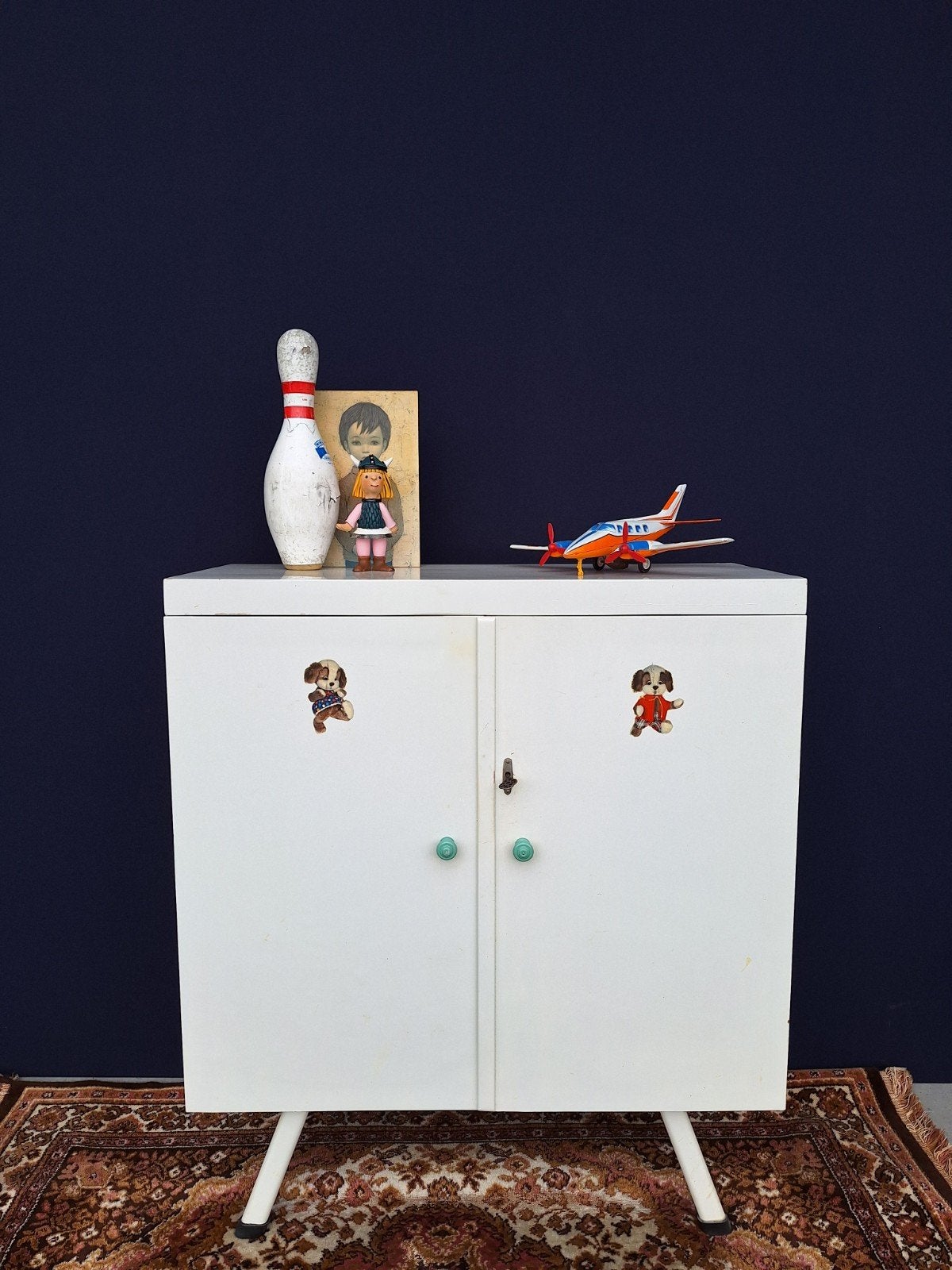 Vintage kleding kastje, kinderkamer kast, witte kledingkast, Ophalen, 50 tot 100 cm, Retro vintage, 25 tot 50 cm