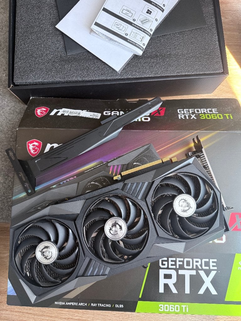 MSI GeForce RTX 3060 Ti Gaming X Trio met doos, Computers en Software, Gebruikt, HDMI, GDDR6, PCI-Express 4