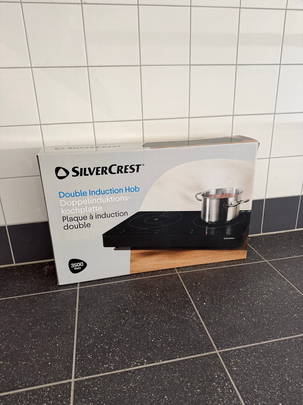 SilverCrest Dubbele Inductiekookplaat 3500W - Z.g.a.n., Witgoed en Apparatuur, 3 kookzones of minder, Ophalen of Verzenden, Zo goed als nieuw