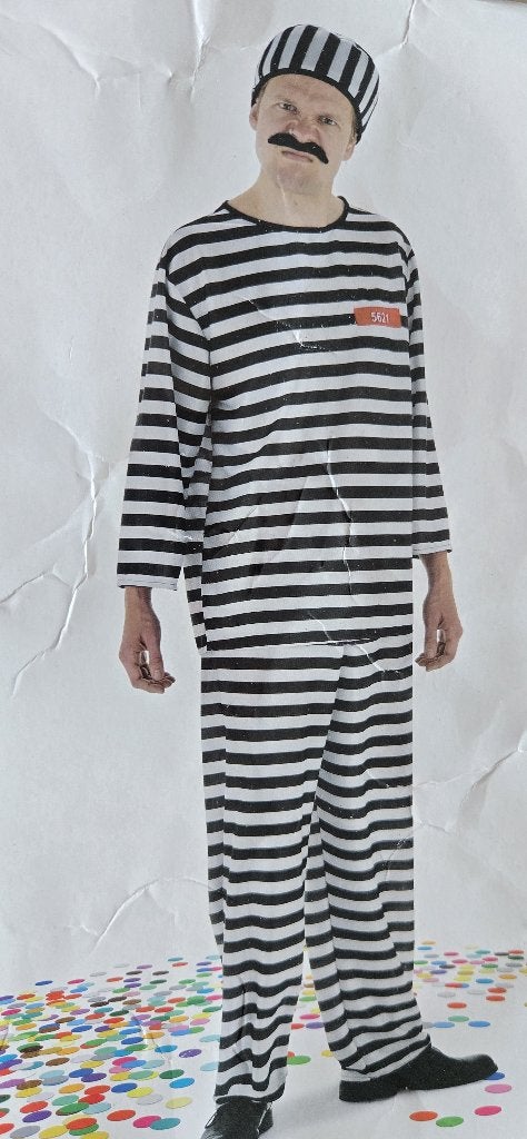 Heren gevangenis outfit mt XL / XXL, Ophalen of Verzenden, Nieuw, Overige maten