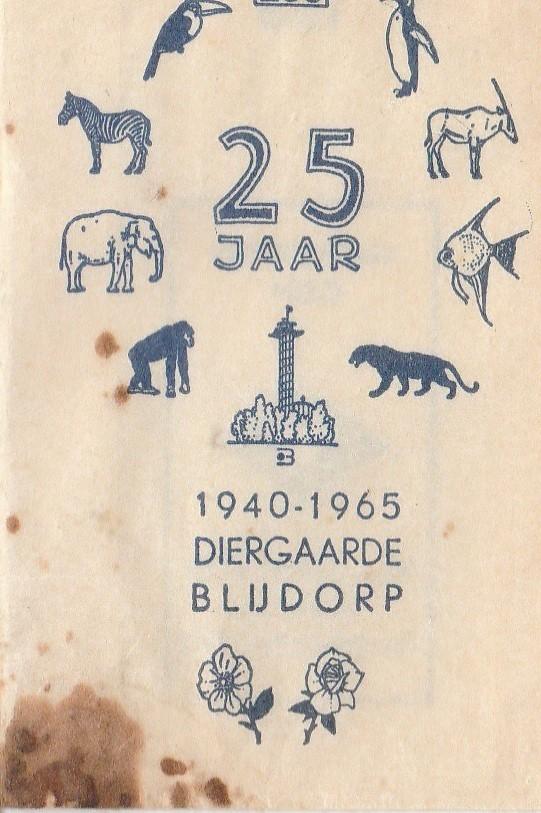 Diergaarde Blijdorp 1965 25 jaar - pinguin aap olifant zebra, Verzamelen, Ophalen of Verzenden