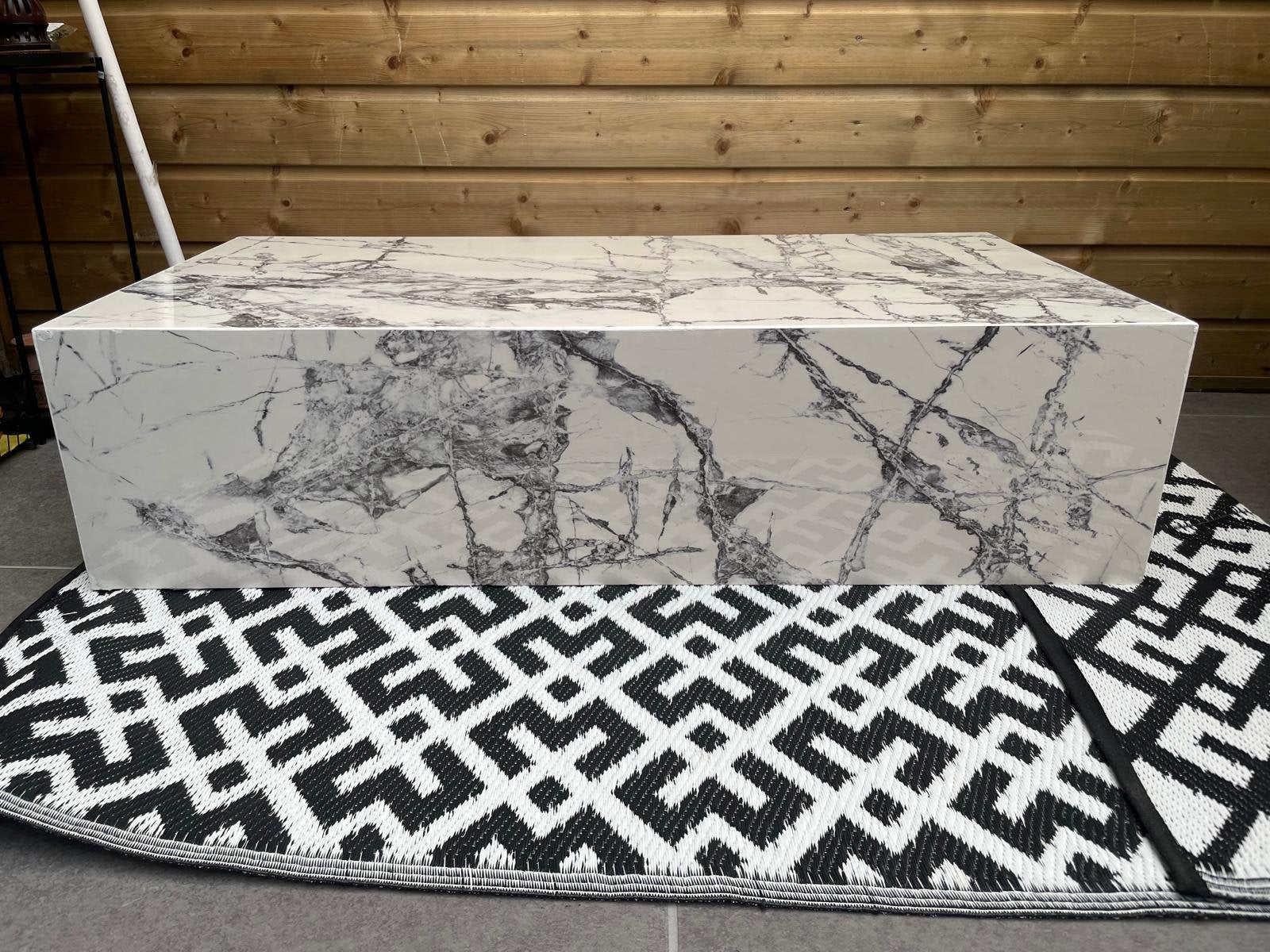 Marmer look luxe salontafel / koffie tafel modern, Ophalen, Overige materialen, 100 tot 150 cm, Nieuw