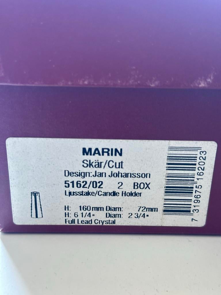 Orrefors Marin Skär/Cut Kristallen Kandelaars (2 stuks), Ophalen of Verzenden