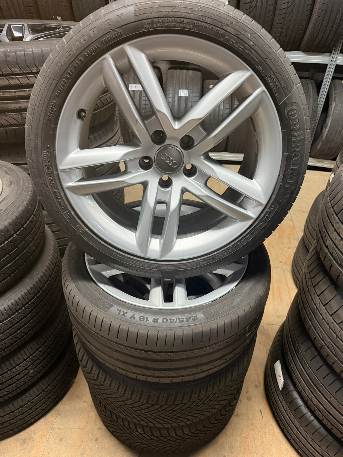 Audi A5 Coupe 18 inch Sline velgen 5x112 245/40/18 Conti, 18 inch, 245 mm, Banden en Velgen, Ophalen of Verzenden