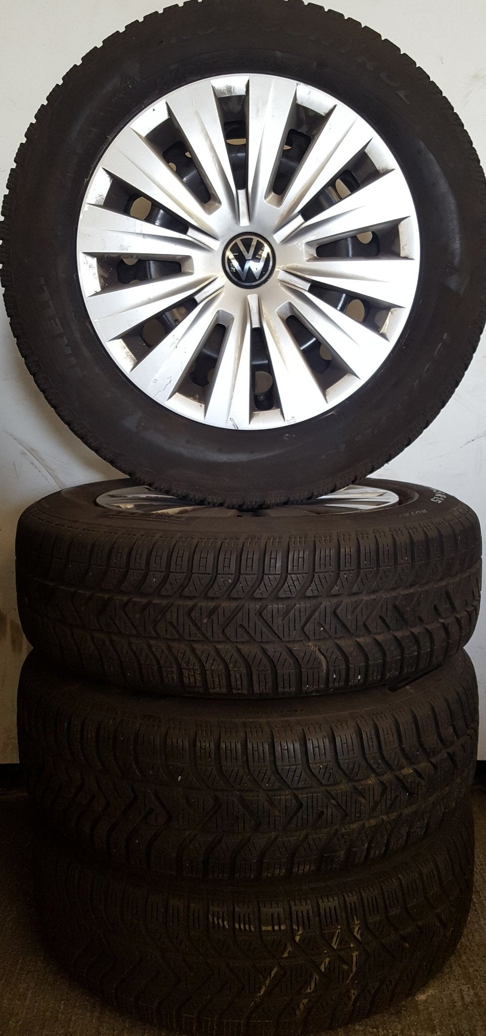15 inch stalen winterset voor een Volkswagen Golf. (3), Gebruikt, 15 inch, -, -