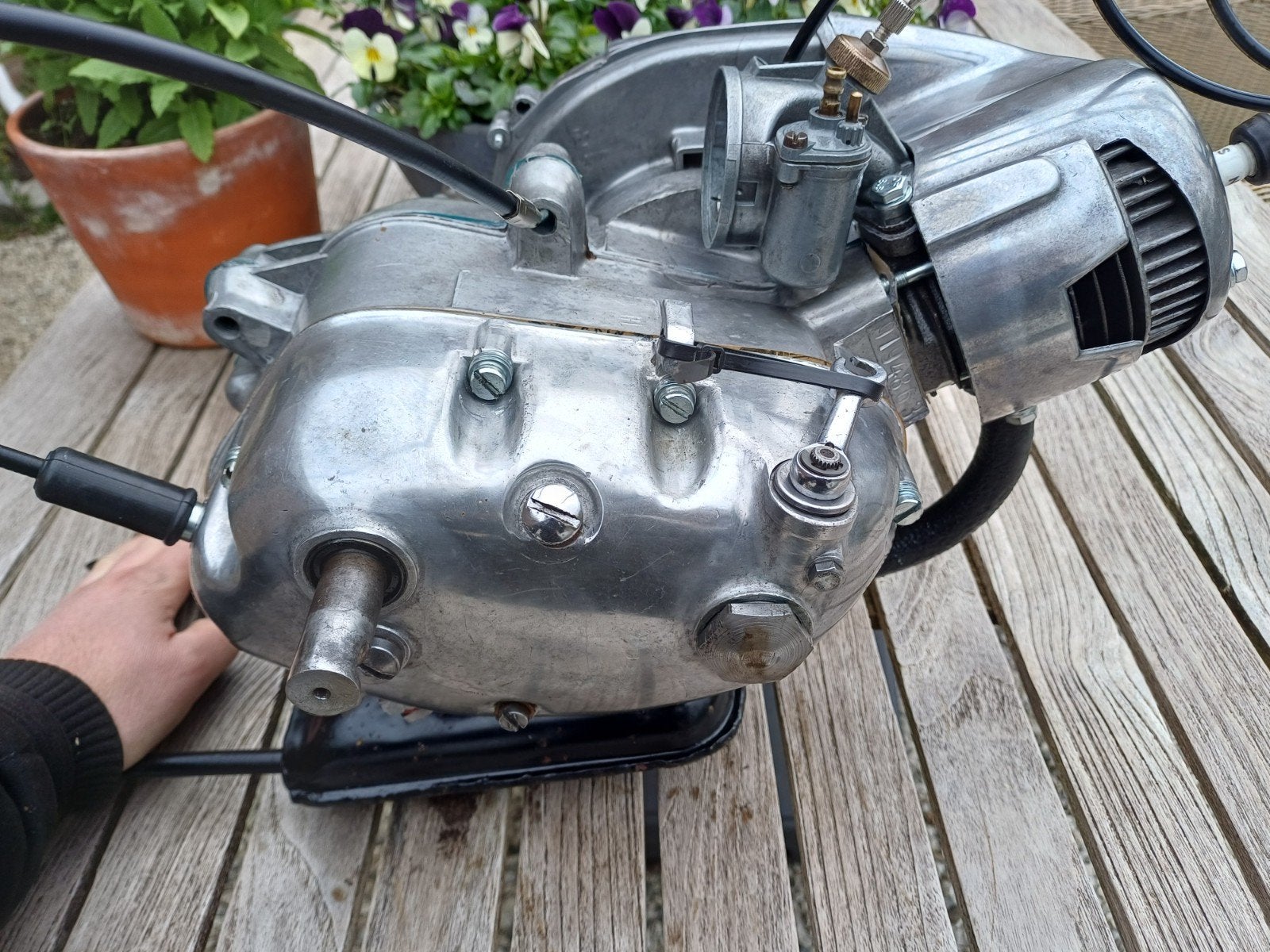3 handversnelling motorblok compleet met uitlaat carburateur, Ophalen of Verzenden, Gebruikt, Blok