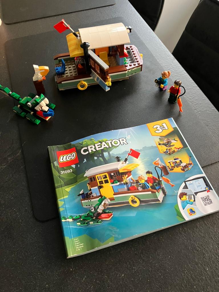 Lego 31093 3in1 woonboot., Lego, Ophalen of Verzenden, Zo goed als nieuw, Compleet