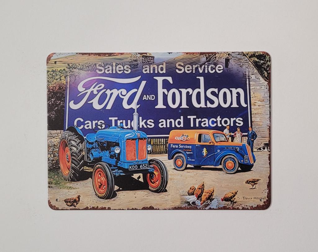 Ford en Fordson tractor en trucks reclamebord van metaal, Ophalen of Verzenden, Nieuw, Auto's