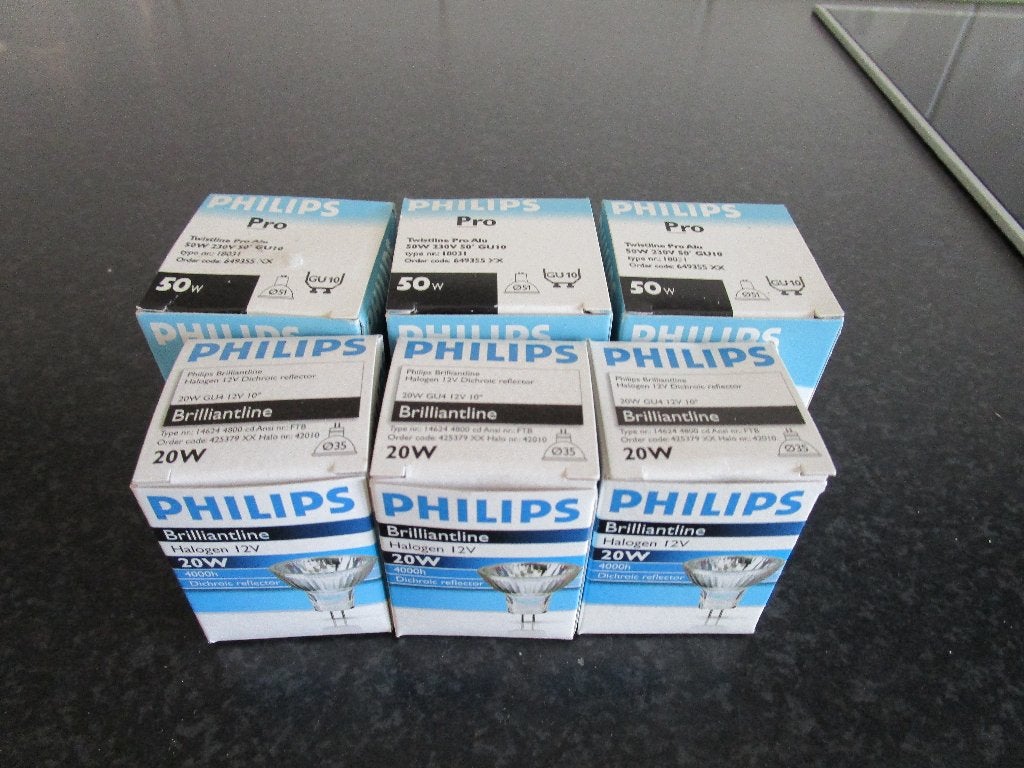 Philips Halogeenlampen Brilliantline en Pro 20W/50W, Nieuw, Overige fittingen, Ophalen of Verzenden, Daglicht