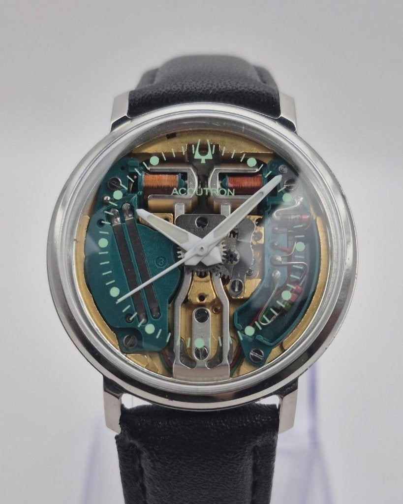 Bulova Accutron 214 Spaceview 1969 M9 stemvork goud uurwerk, Ophalen of Verzenden