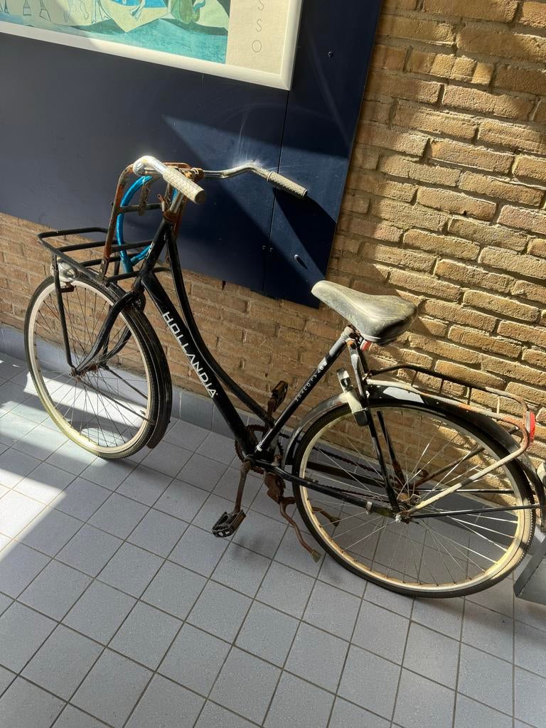 Hollandia damesfiets met roest, Fietsen en Brommers, Overige merken, Terugtraprem, Ophalen of Verzenden, 53 tot 56 cm