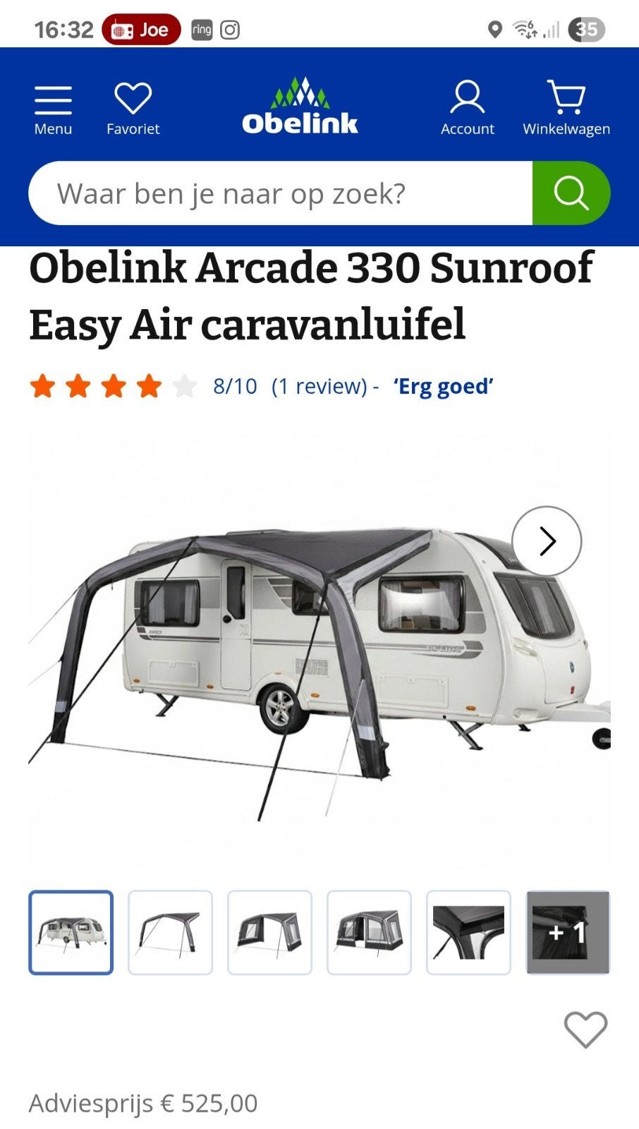 Easy Air luifel, Caravans en Kamperen, Ophalen