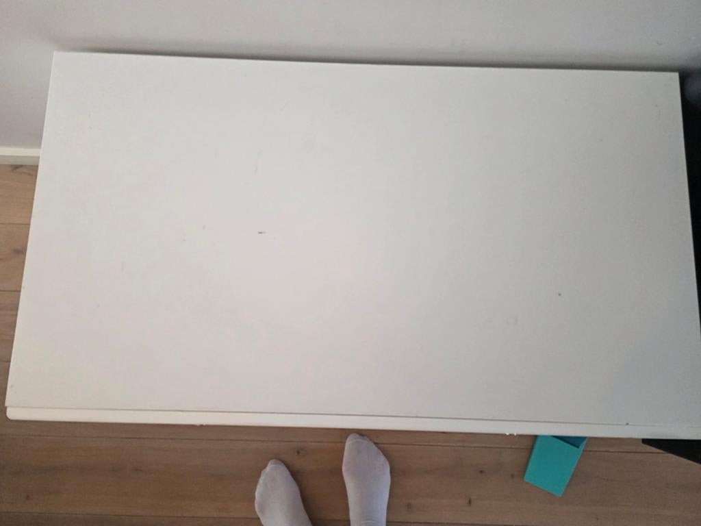 2 witte IKEA speelgoedkist/opbergbank met leren handgrepen, Minder dan 50 cm, Gebruikt, 50 tot 100 cm, Ophalen of Verzenden