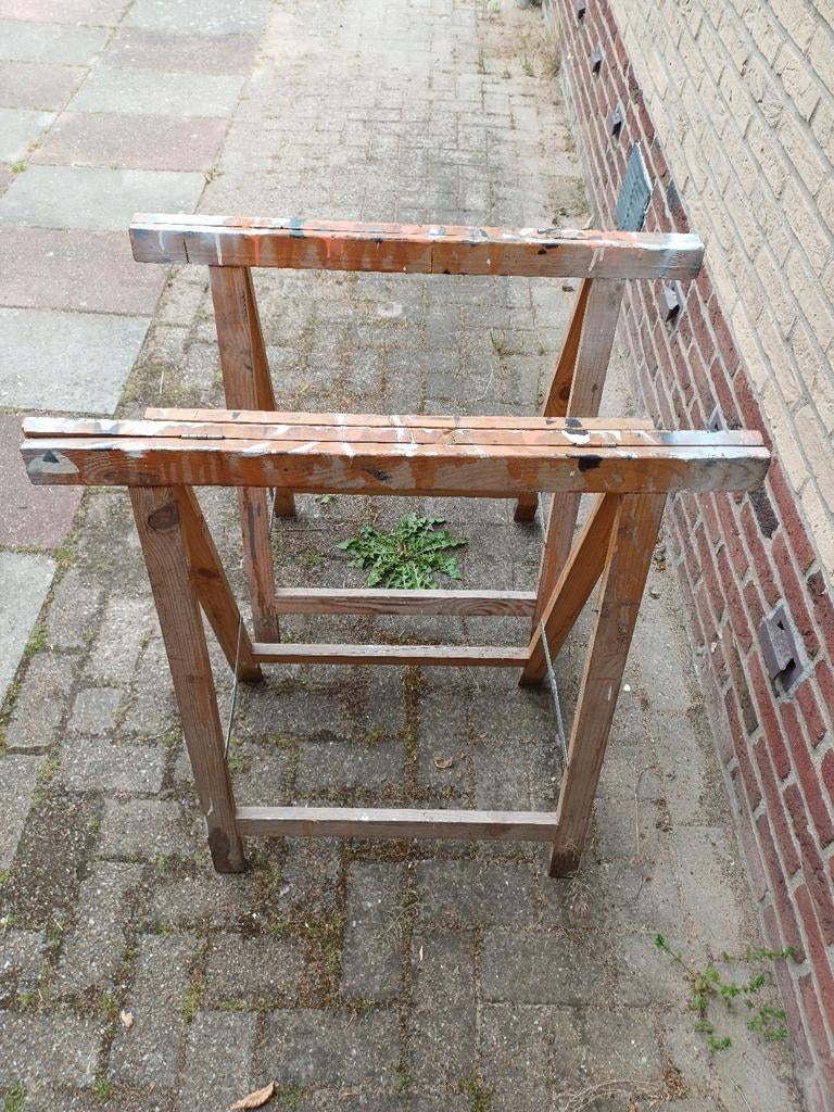 Houten schragen - Set van 2, Ophalen, Gebruikt