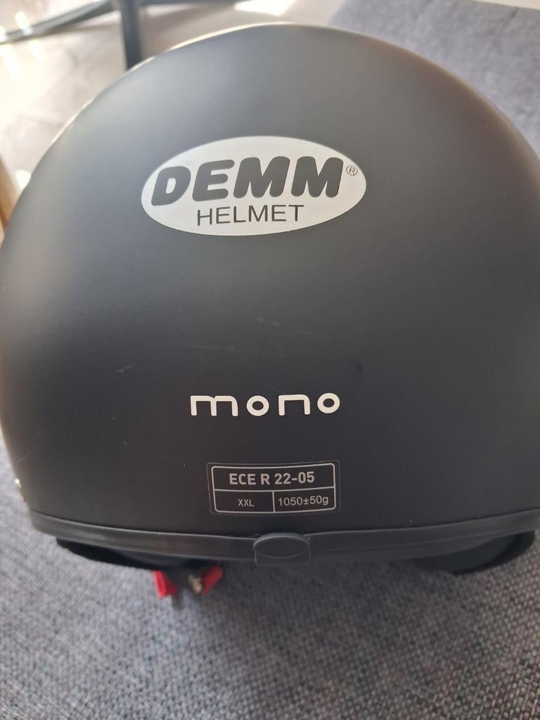 DEMM Mono Motorhelm Zwart XXL, Fietsen en Brommers, Brommerhelmen, Ophalen of Verzenden, Gebruikt, Extra large of groter, DEMM