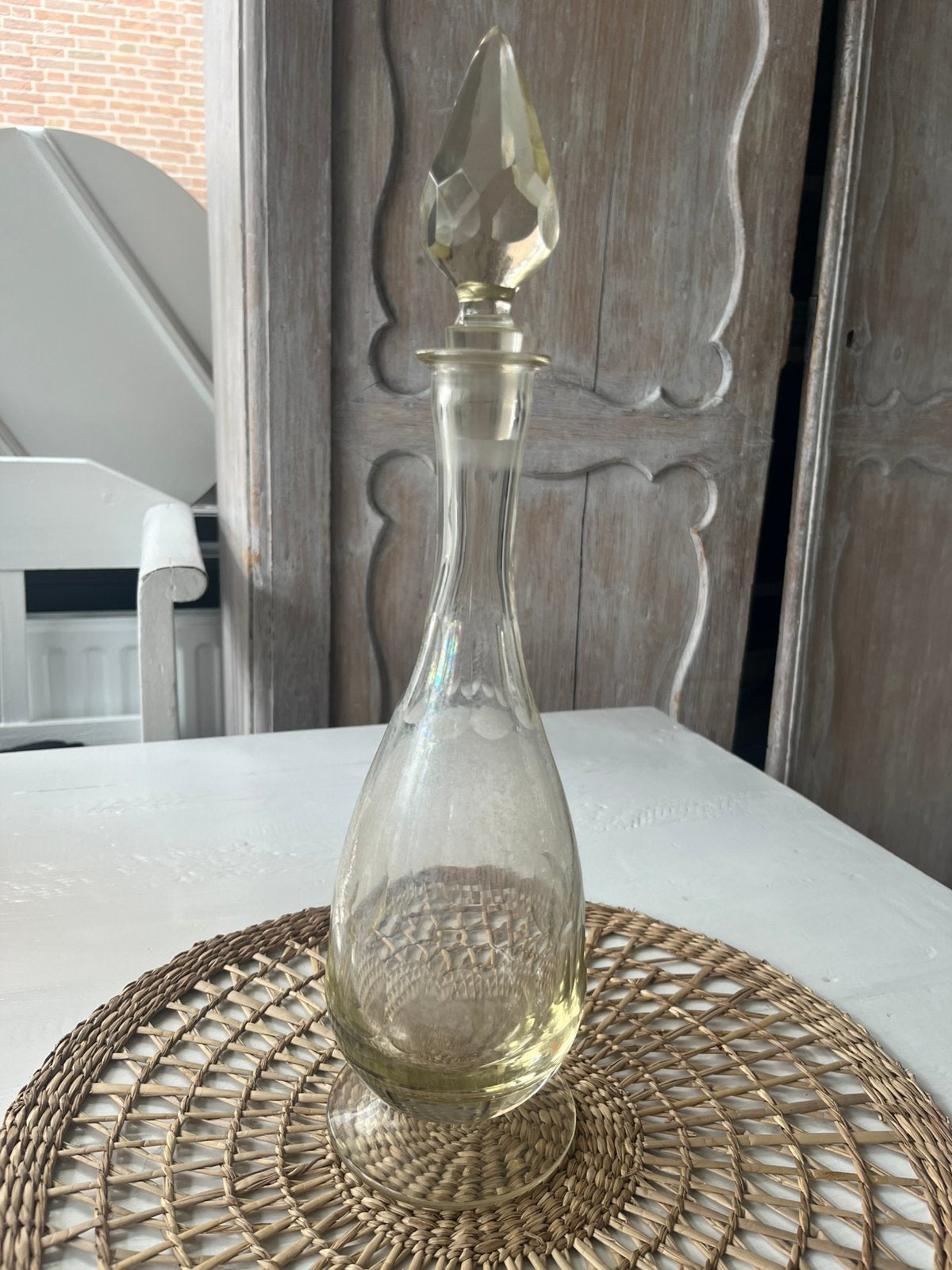 Prachtige vintage glazen karaf, Antiek en Kunst, Ophalen of Verzenden